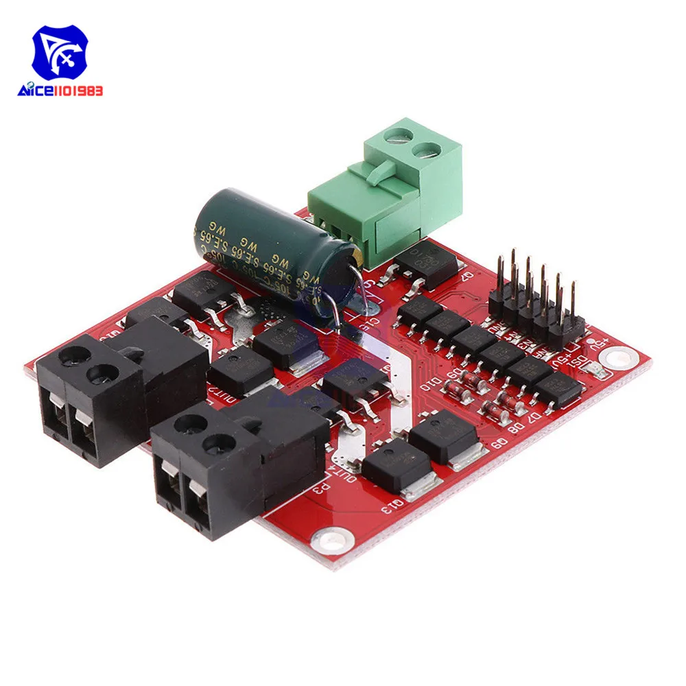 Двухканальный модуль привода двигателя diymore DC 6 5 27 в 7A 160 Вт двойная плата защиты