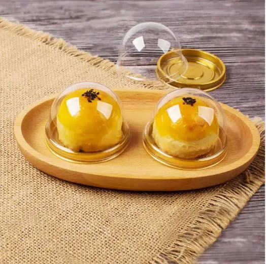 

50 sets Clear PVC Transparent Cupcake Box round Wedding Gift Box With Base Inside Wedding Party Gift Box And food Packaging