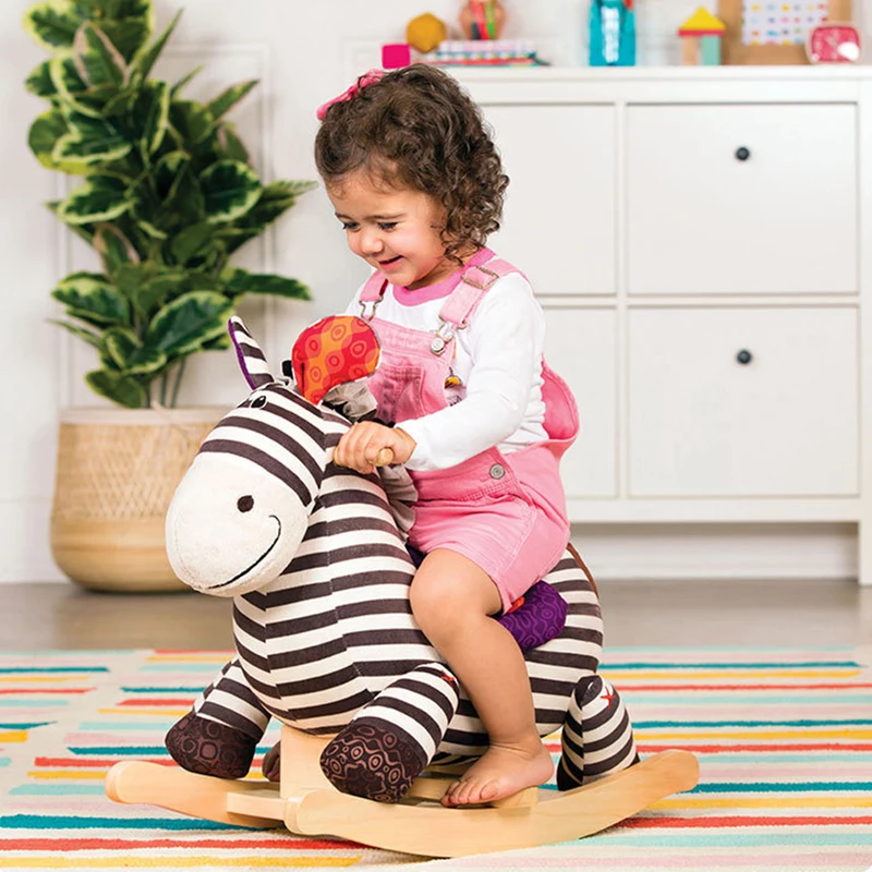 Ruizhi детей милые плюшевые животные Троянские деревянные Твердые безопасности качалка Лошадь детское кресло домашние детские игрушки подарки 18 месяцев RZ1124