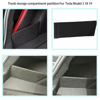 

Tail Partitions Trunk One Side Black Ingenious design Wood Board & Flannel Car Accessories For Tesla Model 3 18-19
