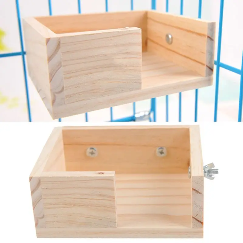 Wooden Hamster Mouse Cage Corner Lookout Platform Small Animals Play Exercise Toy