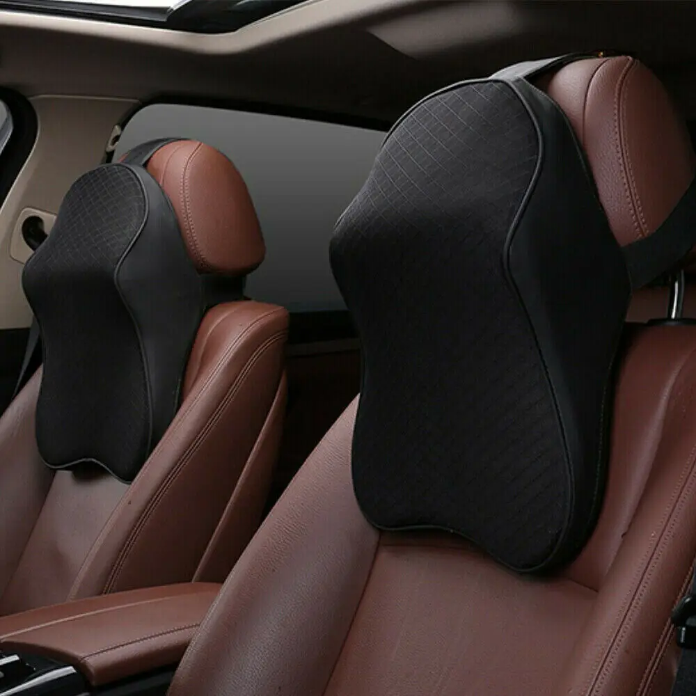 1x Car Seat Headrest Pad Memory Foam Pillow Head Neck Rest Support Cushion Black Beige | Автомобили и мотоциклы