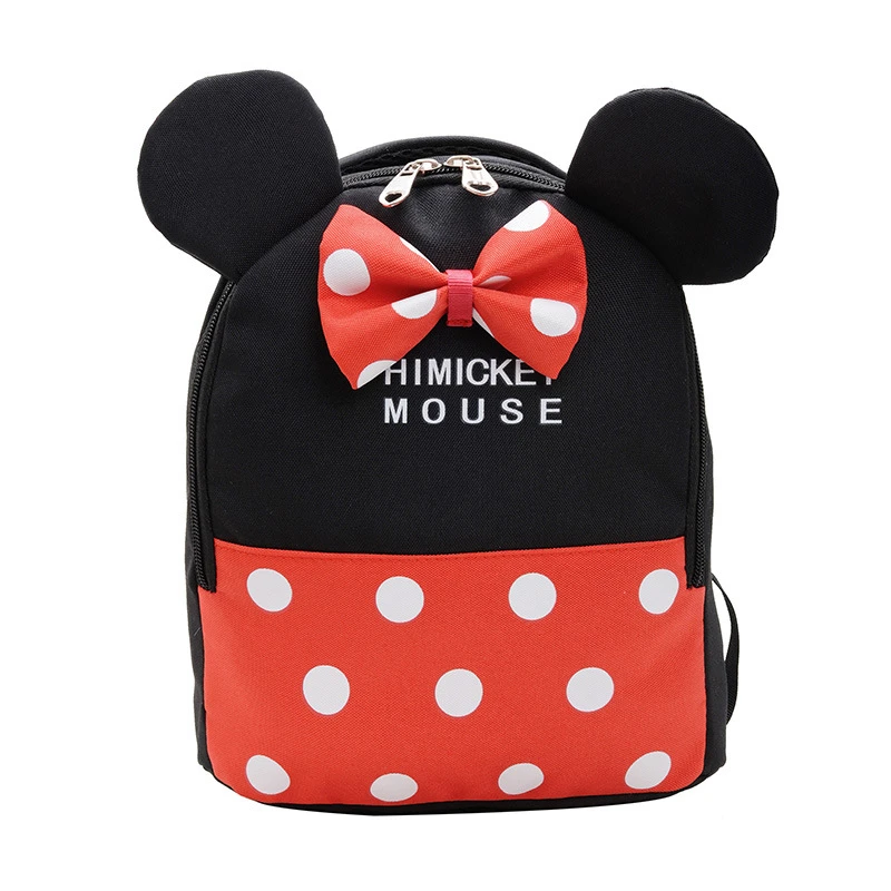 

Disney Kids Backpack Minnie Mickey School-Bag Children Girls Boys Backpacks Cute Cartoon Kindergarten Bags Anti-lost rope