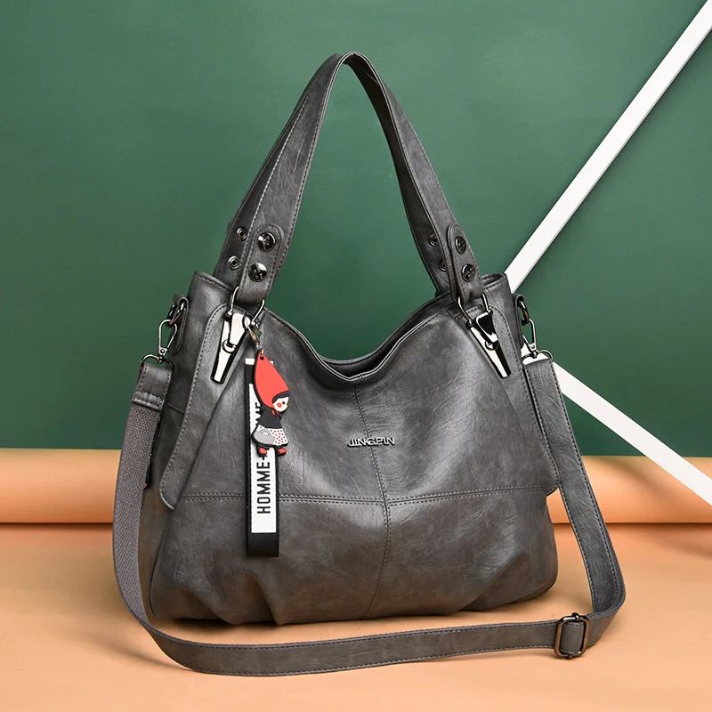 

Middle-aged Women's Genuine Leather Mom Hand Large Bag Simple Joint Shoulder Bag Versitile Fashion Large Capacity Travel Haversa
