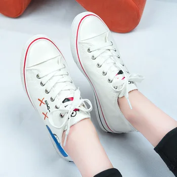 

MXHY Canvas Shoes Summer 2019 New Student Cartoon Graffiti Baitao College Wind Net Red Ventilation Flat Bottom Canvas sneakers