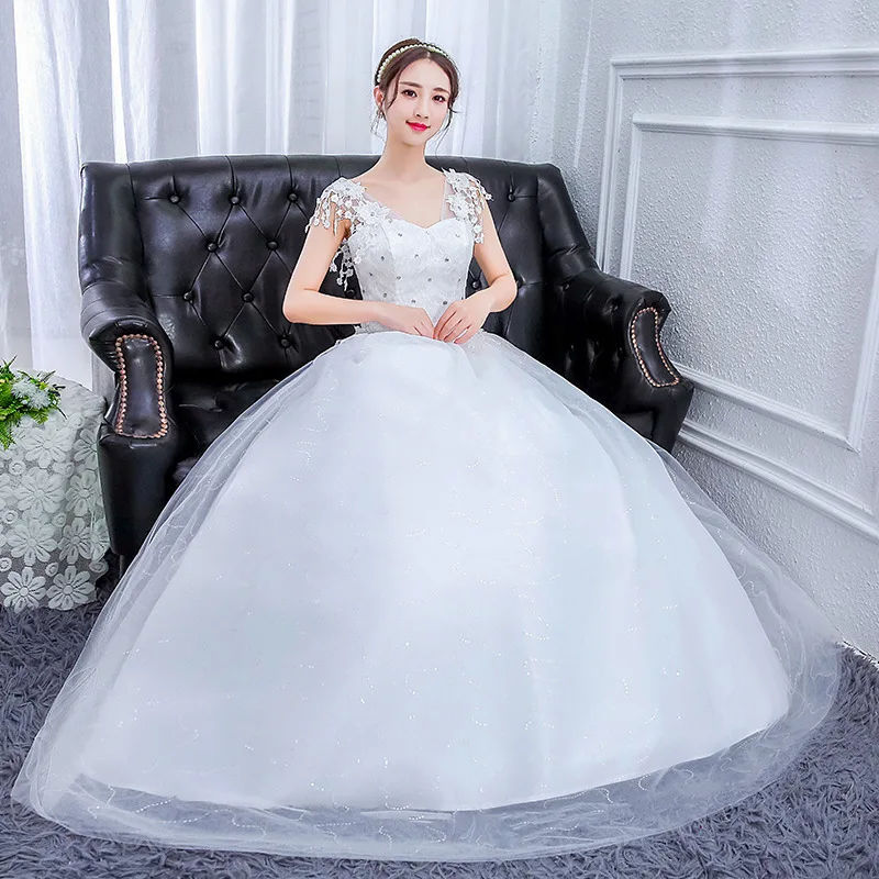 

2019 Real V-neck Half Cocktail Dress One Shoulder Women's 2020 New Style Fattening And Simple Princess Bride's