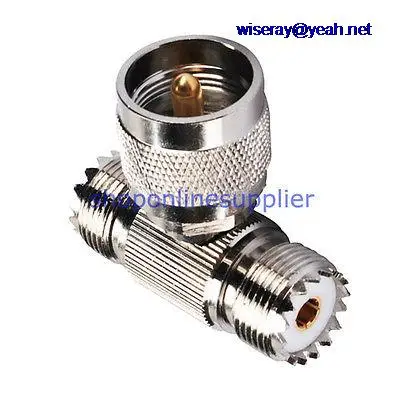

DHL/EMS 50pcs RF coaxial adapter UHF adapter UHF male to 2 female T Type-A7