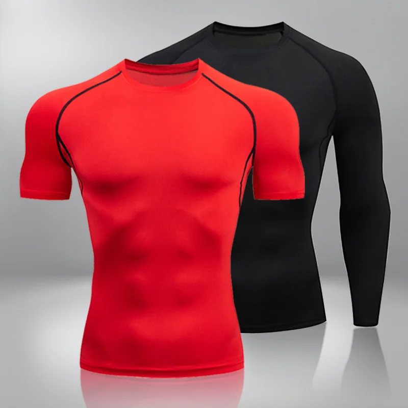 Men Compression T Shirt Fitness Tight Long Sleeve Sport T Shirt