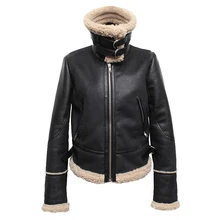 Корейская овечья шерсть, меховая подкладка, однопарная униформа, красивая куртка из искусственной кожи, Толстая теплая женская зимняя куртка, короткое дизайнерское пальто