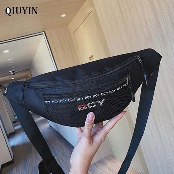 

Qiuyin Luxury Men's/male Waist Bag Korean Fanny Pack Shoulder Bag Streetwea Sports Bum Bag Belt Chest Pack Supreme Pouch Hip Hop