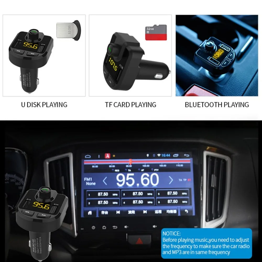 Fm-передатчик BT36 Bluetooth громкой связи автомобильный аудио-mp3-плеер 3.1A двойной USB зарядное устройство адаптер тестер напряжения вольтметр