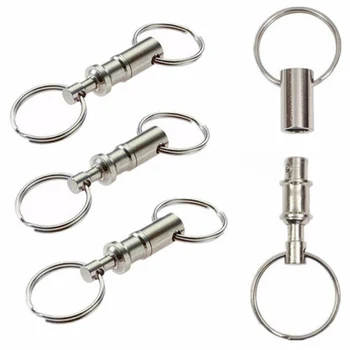 

30pcs Detachable Key Ring Snap Lock Holder Alloy Pull Apart Double end Key Rings Removable Keyring Quick Release Keychain Tools
