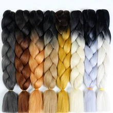 Розовые, голубые, светлые, Омбре цвета, косички, волосы 24 дюйма, 100 г/шт., обновленные синтетические волосы, косички для наращивания волос