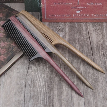 

1P Natural Wood Comb Tail Sandalwood Makeup Salon Barber Beard Hairdresser Brush 896D