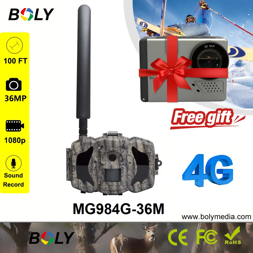 Камера для охоты 4g без свечения беспроводная gsm 36 МП 1080P фотоловушка поддержка 6 В