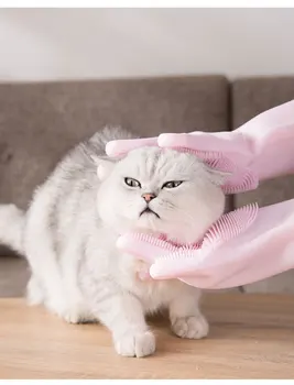 

Bathing Silicone Massage Comb Pet Bathing Lengthen Glove Bathing Brush Teddy Bichon Puppy Dog Cat Pet Cleaning