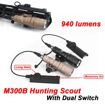 

Tactical Airsoft M300SF Rifle Flashlight Tactical M300 Hunting Scout Light Softair 940Lumens High Output Weapon Torch Lights