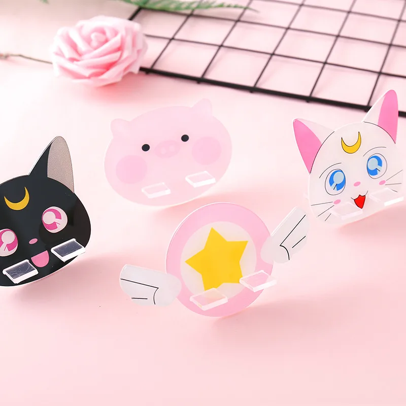 

Cardcaptor Card Captor Sakura Sailor Moon Luna Cat Cute Plastic Mobile Phone Holder Desk Ornament Cosplay Charms Trinkets Gift