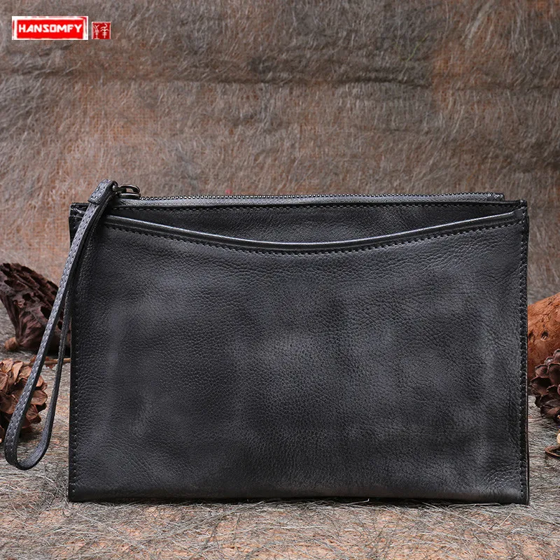 men's small leather clutch bag