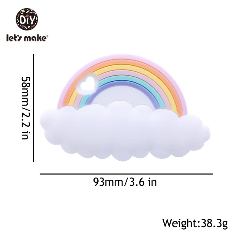 Давайте сделаем силиконовый прорезыватель, рождественская елка, Пряничный человек, ожерелье для кормления, Снежная еда, класс, сделай сам, Прорезыватель для зубов, игрушки для малышей, Прорезыватель для зубов - Цвет: rainbow