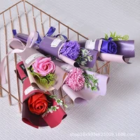 2 stücke Valentinstag Kreative Geschenk Einzigen Seife Blume Rose Bouquet Simulation Nelke Tag der Lehrer Geschenk