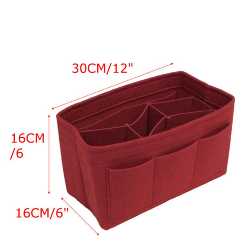 

Detachable Liner Felt Cosmetic Bag Organizer Insert Multi-Pockets 2019 New Large-Capacity Women Makeup Pouch BS88