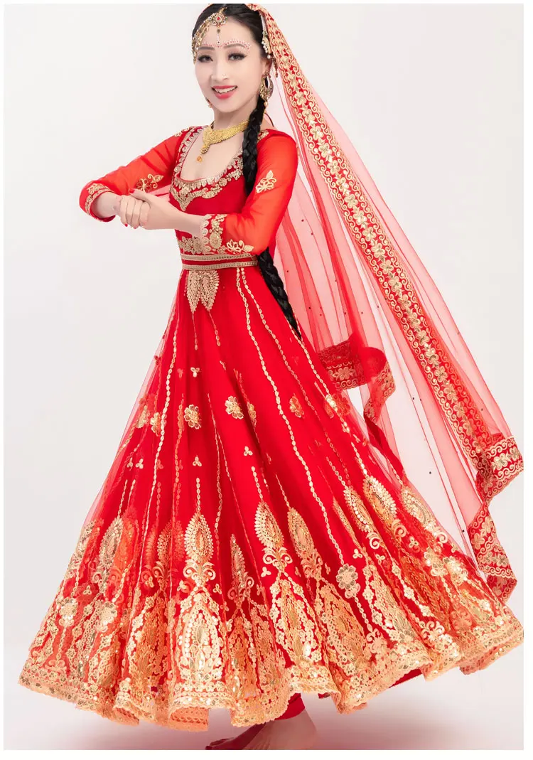 Индийские сари для женщин Анна танцы представление платье невесты красивый этнический стиль вышитые наборы