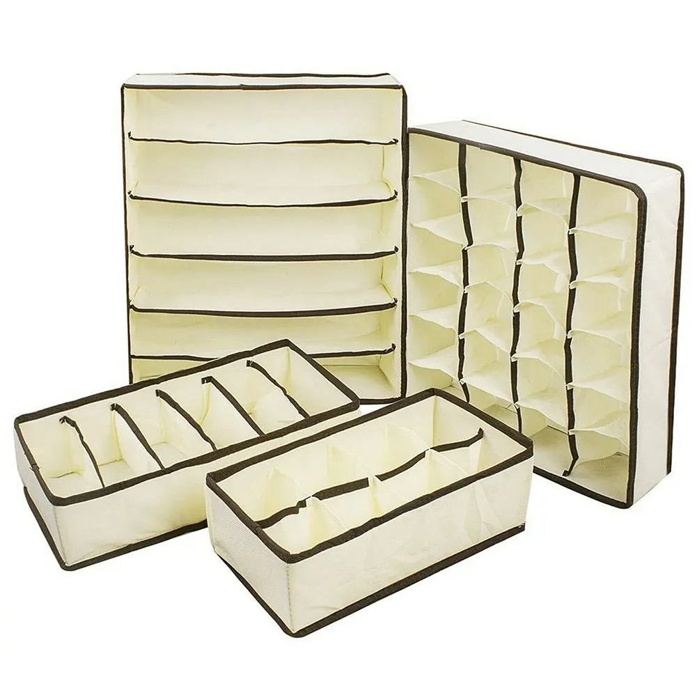 Closet Dividers Space Saving Bra Handkerchiefs Socks Collapsible Underwear Storage Box Drawer Organiser Bedroom Large Capacity