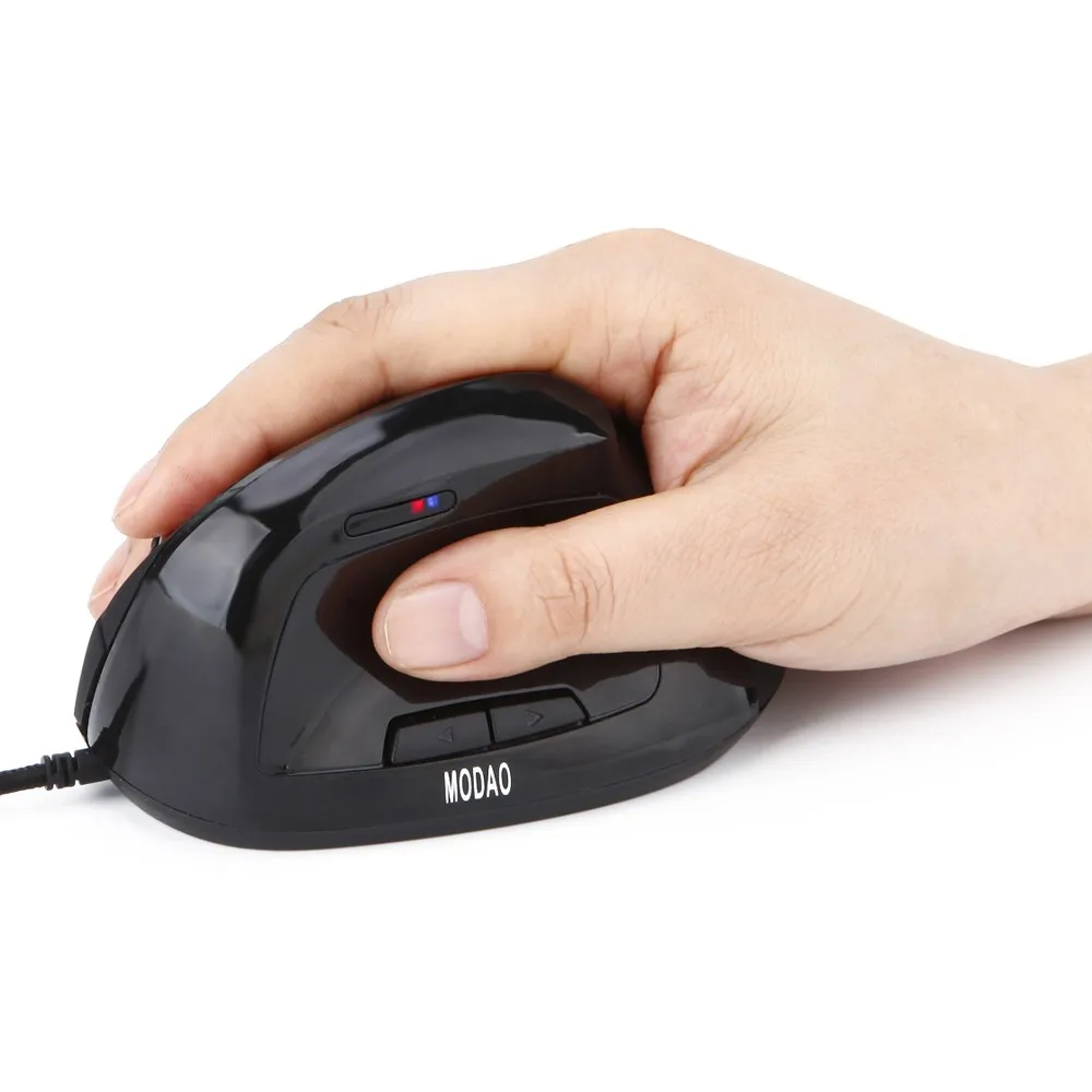 Nuevo мышь Вертикальный con кабель USB de 6 teclas Ratón para juegos con indicador светодиодный Регулируемый 2400 точек на дюйм для ПК portortil#10