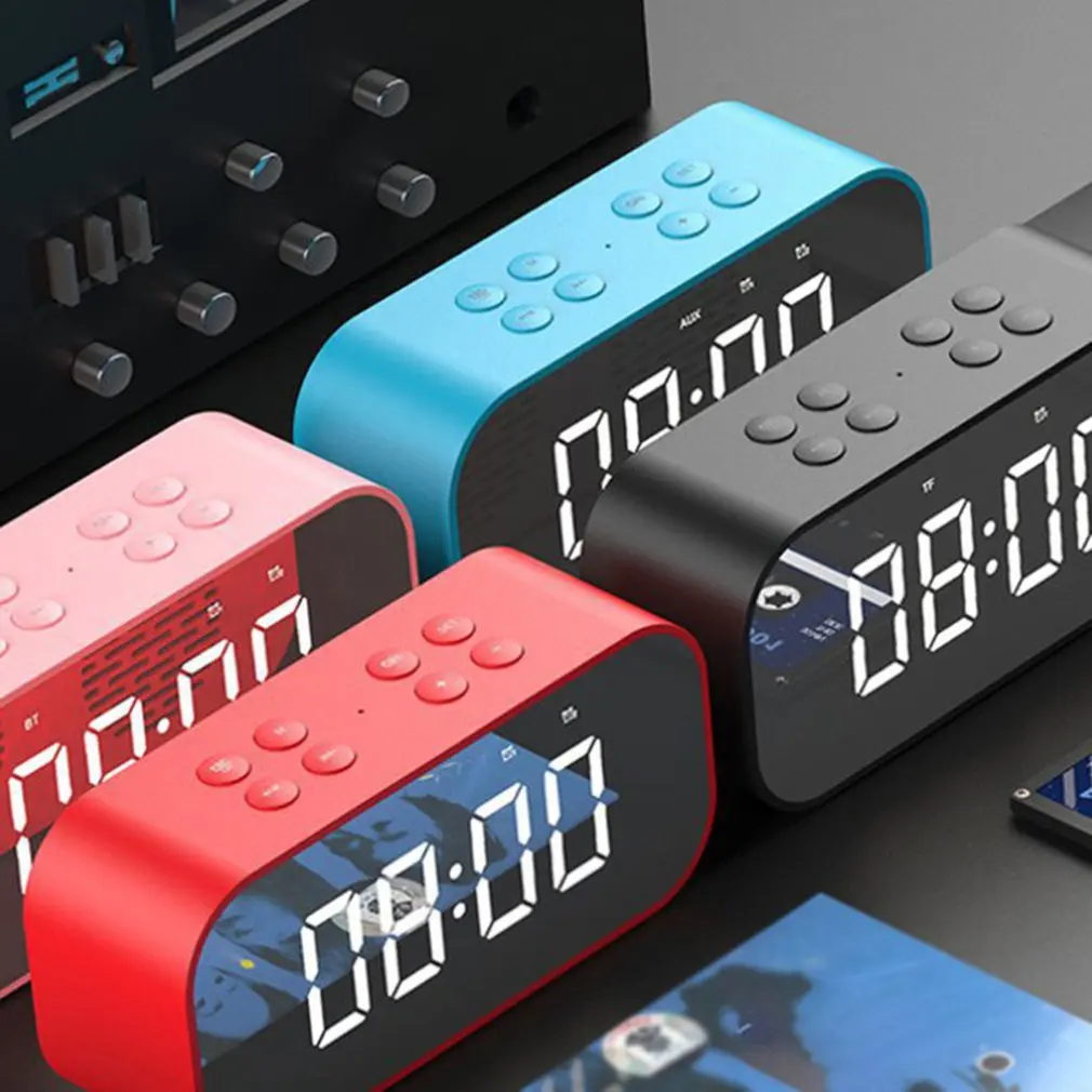 Мини Bluetooth беспроводной супер бас динамик TF карта Аудио будильник для дома душа