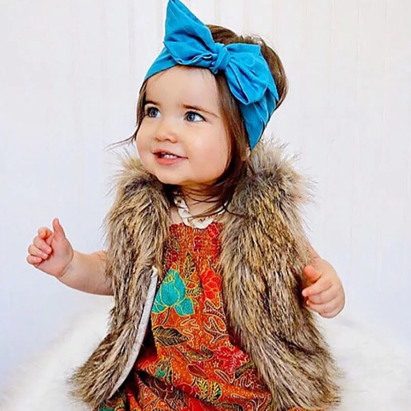 Популярный стиль; популярная детская повязка на голову; детская группа с большим бантом; Детская повязка на голову в стиле ретро; Однотонный хлопковый головной убор; аксессуары