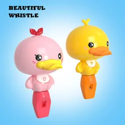 Baby Toy Small Yellow Duck Whistle Cartoon Animal Pink Color Toys Education Music Whistling for Babies Kids Children Teether