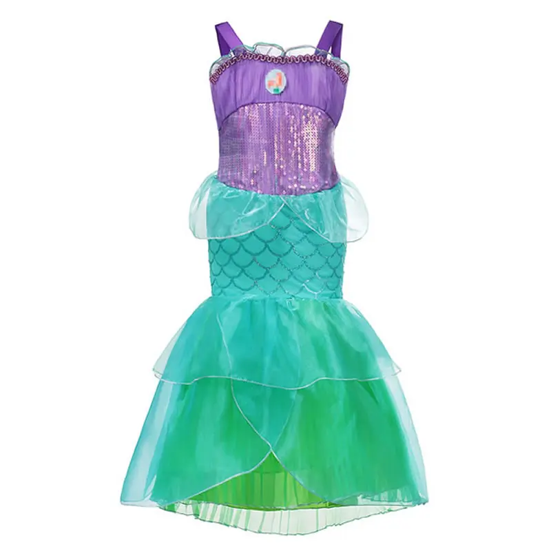 Mermaid Dress B Платье принцессы Эльзы и Анны для девочек, История игрушек, древесные костюмы для детей, Vampirina, Золушка, одежда для маленьких девочек, Тиана, Белль, жасмин, единорог - Цвет: Mermaid Dress B