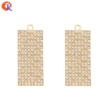 

Cordial Design 30Pcs 14*33MM Jewelry Accessories/Rectangle Shape/Pendant/DIY Making/Rhinestone Charms/Earring Findings/Hand Made