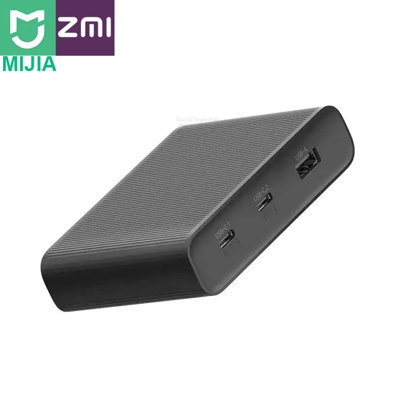 Оригинальное настольное зарядное устройство Xiaomi ZMI 65 Вт 3 порта PD3.0 USB 2C1A для Android iOS переключатель PD 3,0 QC умный выход Макс Solo c1-65w c2-1