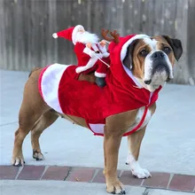Рождественское украшение, одежда с принтом в виде собак зимние теплые куртка для собаки, домашнего животного Санта Клаус рождественское платье для детей с изображениями на тему Рождества собаки Костюмы& 3s10