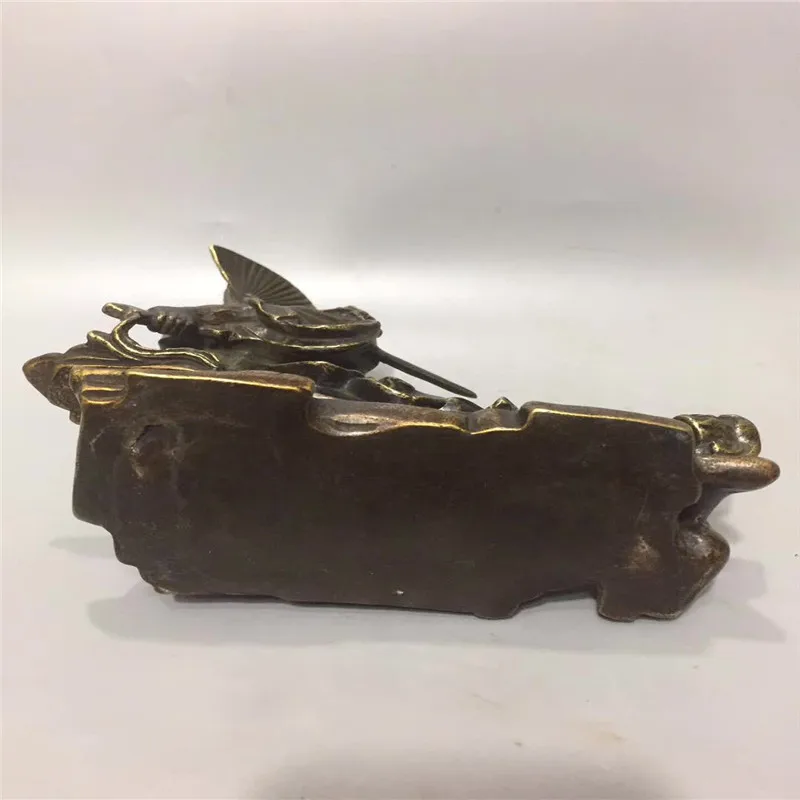 Collection Chinese Bronze Immortal Zhong Kui Catch The Demon Statue Home Office Wealth Fengshui Decoration
