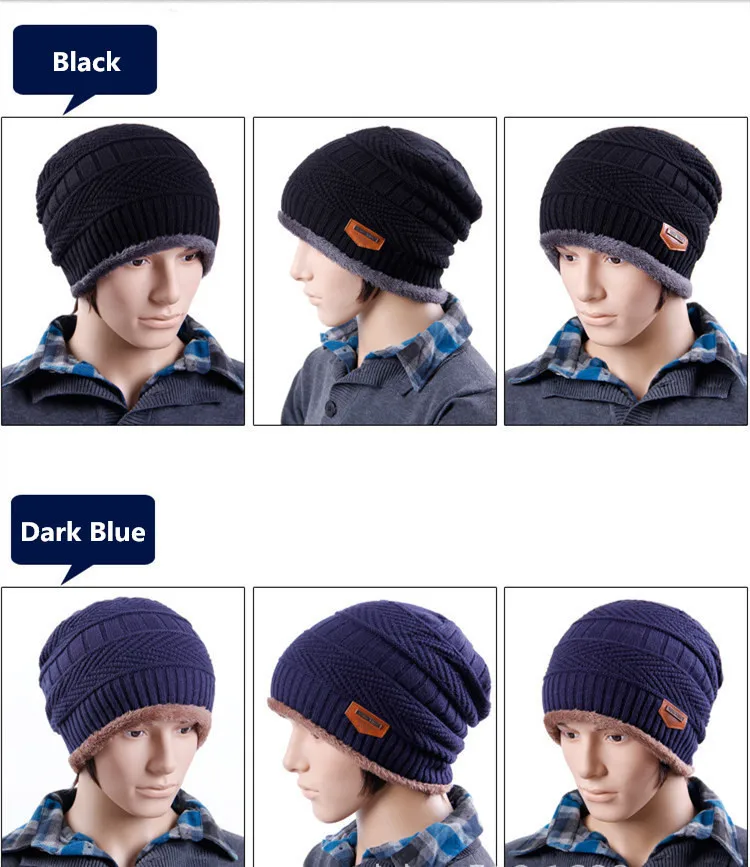 Новинка, мужская шапка Skullies, зимняя шапка, вязаная шерстяная шапка плюс бархатная шапка, плотная маска, бахрома, спортивные шапки, шапки для мужчин