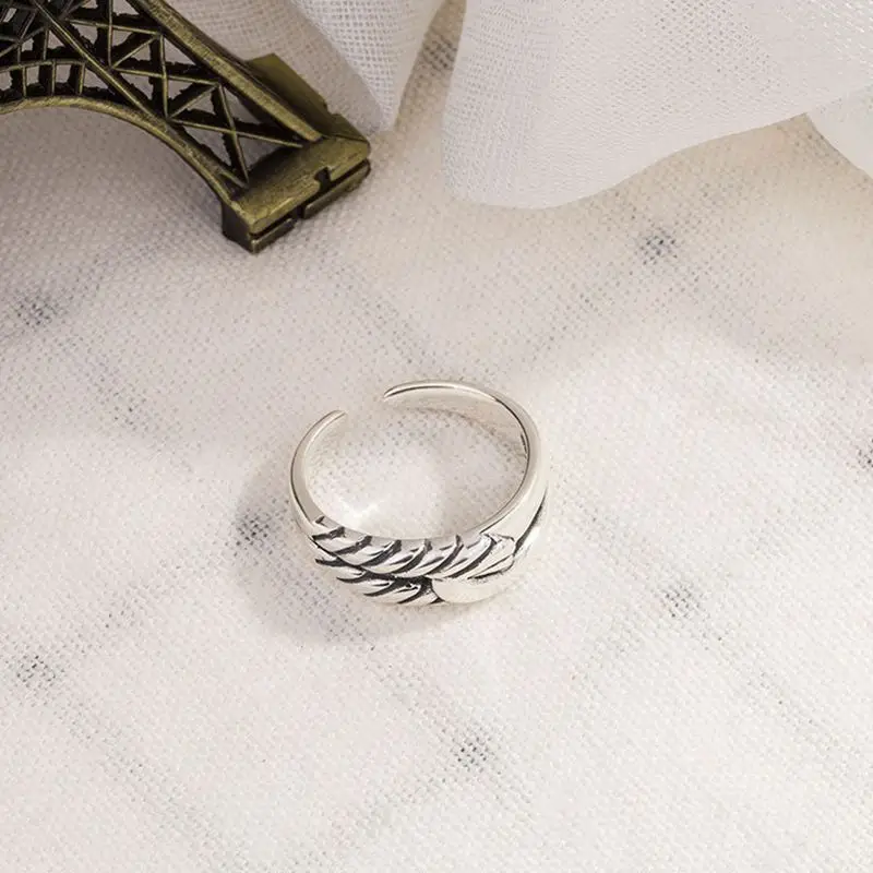 Silvology 925 пробы серебряные двухслойные шпагаты, кольца в винтажном стиле со старой текстурой, японские кольца для женщин, новинка 925, креативные ювелирные изделия