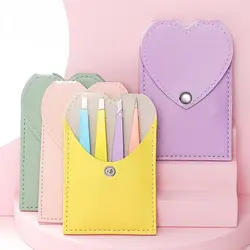 Beauty Tools Stainless Steel Eyebrow Clip Hair Pulling Beard Clip Oblique Mouth Tool Tweezers 4 Piece Set With Holster Tools