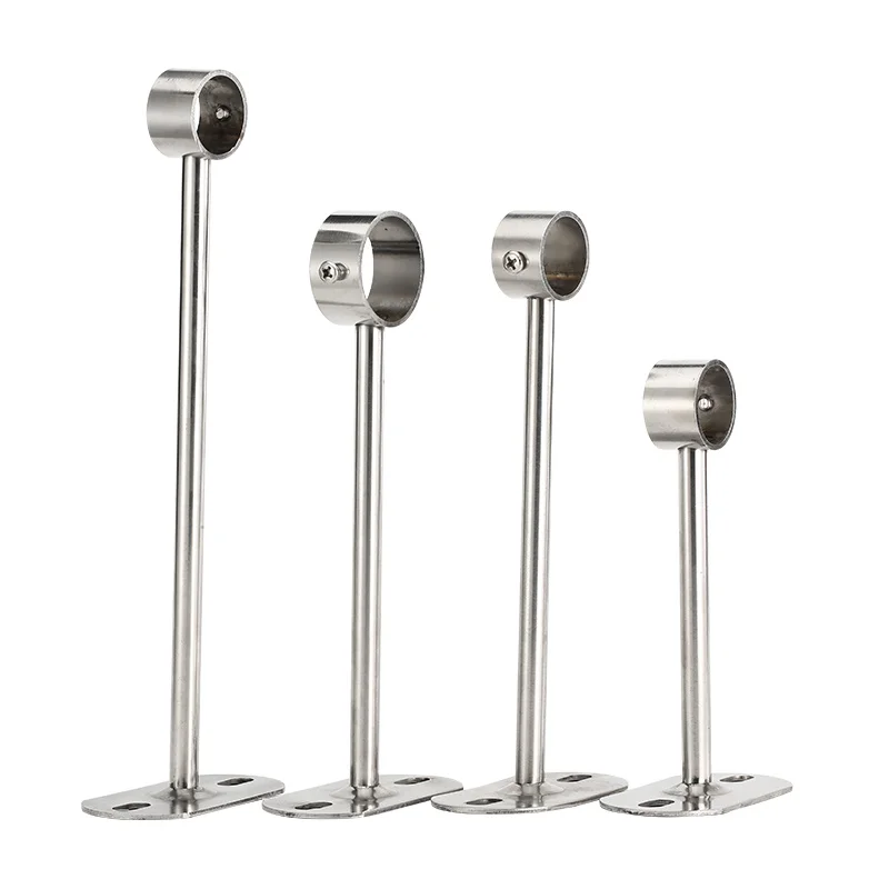 

2pcs 25/32mm Dia wardrobe Hanger Pipe Bracket Steel Flange Tube Holder for Clothes pole curtain Rod ceiling fixed Support Clamps