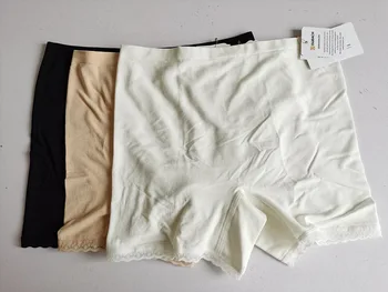 

2020 New Style 60 Modal Seamless Solid Color Breathable Soft Cotton Crotch Lace Safety Shorts Leggings