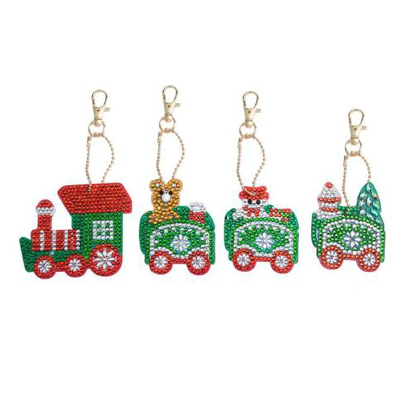 5D DIY full diamond diamond painting keychain ladies bag pendant key ring jewelry key ring special rhinestone Christmas LD503