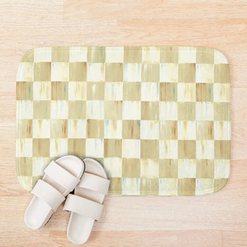 

Cream checkerboard pattern Bath Mat Doormat Welcome Home Rectangle Anti-slip Carpet Rug Bedroom Entrance Floor Mats