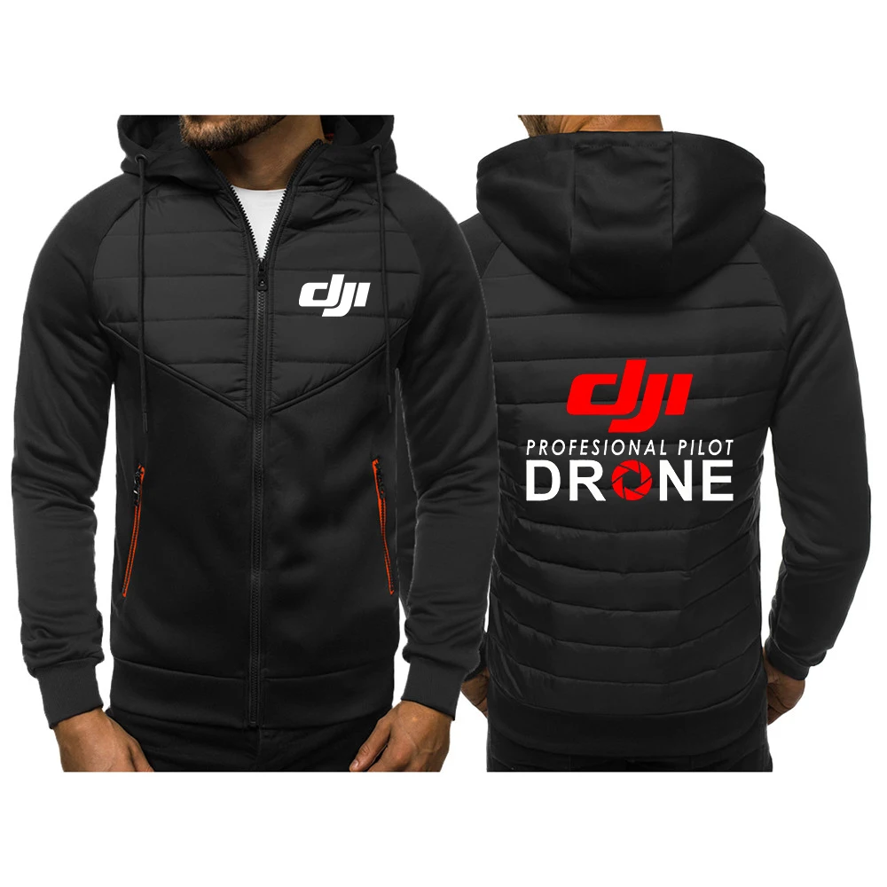 DJI-chaqueta con capucha para hombre, Logo de piloto profesional, chaqueta de plumas, sudaderas deportivas, 2021