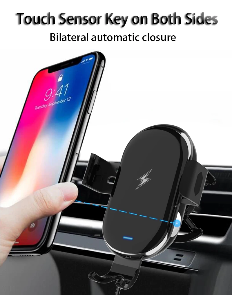 Подставка для телефона, автомобильное беспроводное зарядное устройство для IPhone XR Xs, зарядное устройство для мобильного телефона, инфракрасная индукция, быстрая Беспроводная зарядка