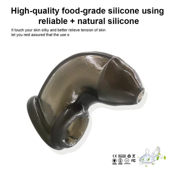 EXVOID Cock Cages Sex Toys for Men Super Soft Delay Time Male Chastity Cock Ring Dildo Enlargement Big Male Penis Extender 4