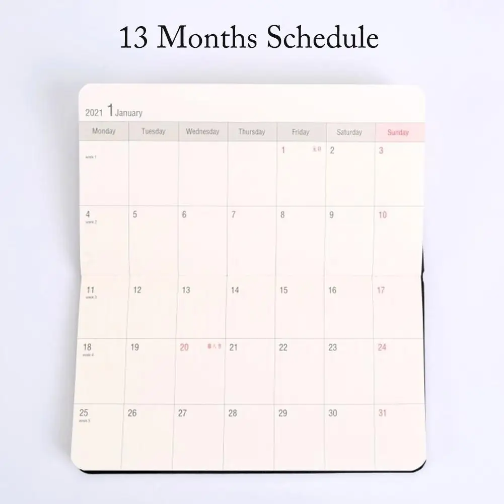 2020 карманный календарь Портативный А6 ежемесячный планировщик графика 6,7 "x 3,7" блокнот для дневника бизнес журнал путешествия ежедневная