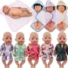 Doll Clothes Bathrobe Set Pajamas For 18 Inch American Doll Girls 43 Cm New Reborn Baby Doll Generation Smiley Print Accessories 1