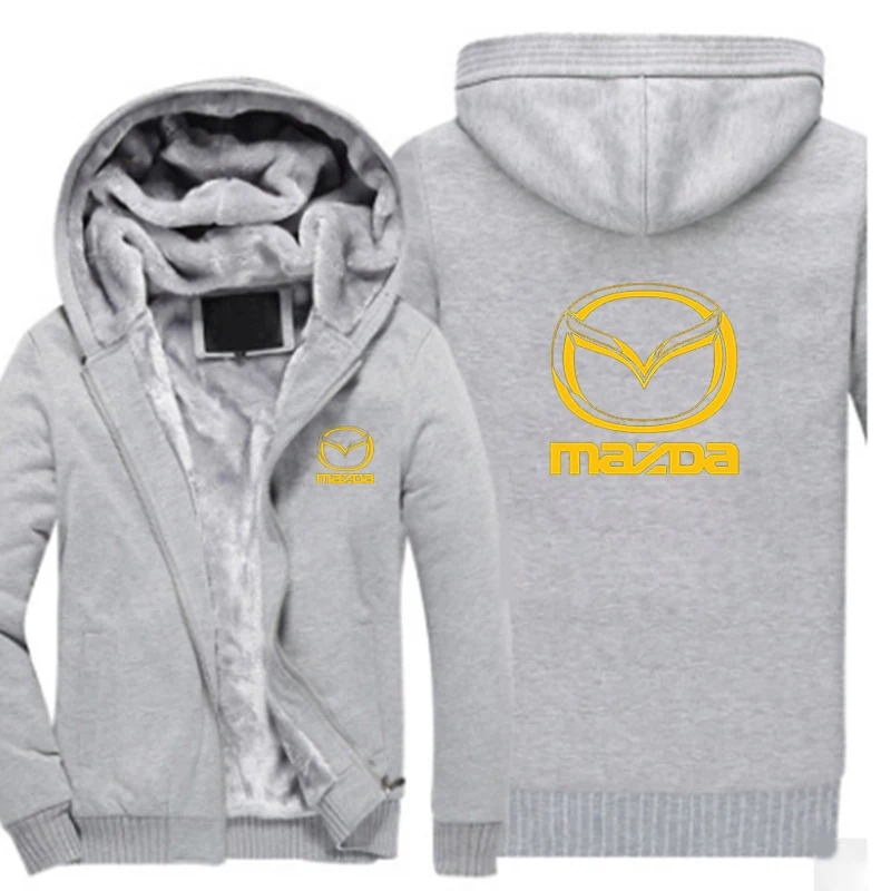 Зима, новинка, Мужская толстовка на молнии, куртка, марка Mazda, знак Fashtion, желтый, розовый, утолщенная, удобная, толстовка, теплая куртка - Цвет: 7